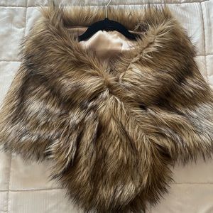 Faux fur shawl